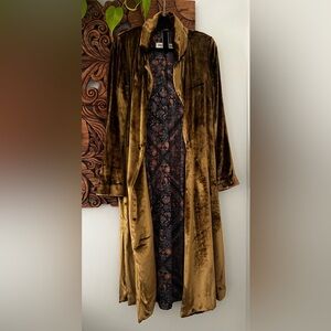 NWOT Free People Burning Man Gold Velvet Sienna Duster